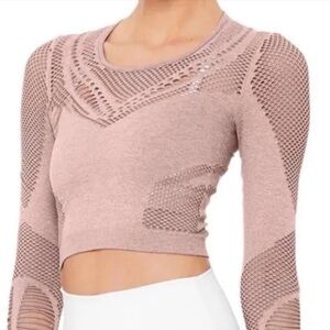 Alo yoga siren mesh workout top Dusty mauve s